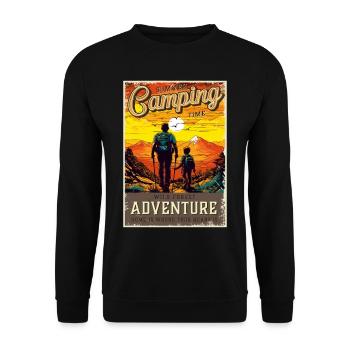 Wandern Wanderer Vater und Sohn Vatertag Geschenk - Unisex Pullover - Schwarz - Vorne - Alina (178cm) & Michal (187cm)