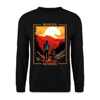 Randonnée en plein air Walker Père et Fils Cadeau - Sweat-shirt Unisexe - noir - Devant - Alina (178cm) & Michal (187cm)