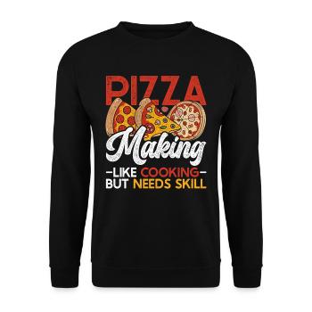 Pizzaiolo Pizzaiolo Amateurs de pizza - Sweat-shirt Unisexe - noir - Devant - Alina (178cm) & Michal (187cm)
