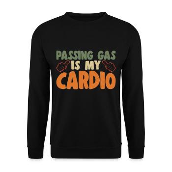 Passing Gas Is My Cardio Laryngoscope Humor - Unisex Pullover - Schwarz - Vorne - Alina (178cm) & Michal (187cm)