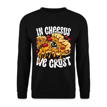 Pizza Chef Pizzaiolo In Cheesus We Crust - Sweat-shirt Unisexe - noir - Devant - Alina (178cm) & Michal (187cm)