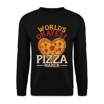 Pizzabäcker Pizzaiolo, le fabricant de pizzas le plus correct du monde - Sweat-shirt Unisexe - noir - Devant - Alina (178cm) & Michal (187cm)