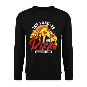 Pizza Chef I Make Pizza And I Know Things - Unisex Sweatshirt - black - Front - Alina (178cm) & Michal (187cm)