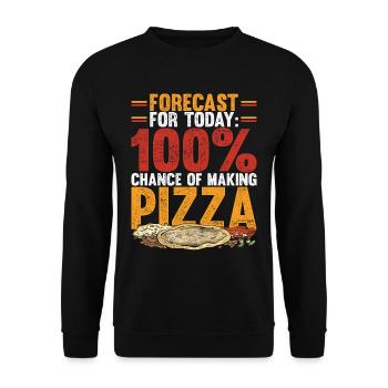 Forecast For Today 100% Chance Of Making Pizza - Unisex Sweatshirt - black - Front - Alina (178cm) & Michal (187cm)
