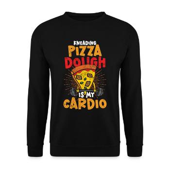 Pizzabäcker Pizzaiolo Pizzateig Kneten - Unisex Pullover - Schwarz - Vorne - Alina (178cm) & Michal (187cm)