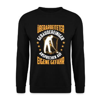 Überarbeiteter Gebäudereiniger Fensterputzer - Unisex Pullover - Schwarz - Vorne - Alina (178cm) & Michal (187cm)
