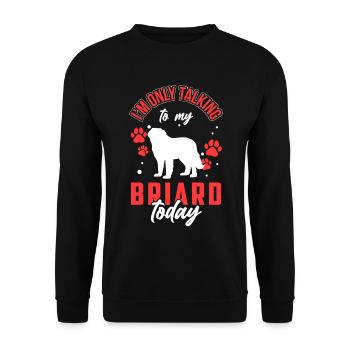 Rede nur mit meinem Briard Berger de Brie - Unisex Pullover - Schwarz - Vorne - Alina (178cm) & Michal (187cm)