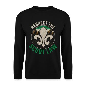 Guide scout Respect scout La loi scoute - Sweat-shirt Unisexe - noir - Devant - Alina (178cm) & Michal (187cm)