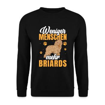 Mehr Briards Berger de Brie - Unisex Pullover - Schwarz - Vorne - Alina (178cm) & Michal (187cm)