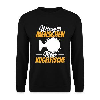 Mehr Kugelfische Riesenkugelfisch - Unisex Pullover - Schwarz - Vorne - Alina (178cm) & Michal (187cm)