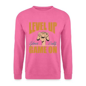 Verbessern Sie Ihr Reality-Spiel auf Retro-Gamer-Zitat - Unisex Pullover - Pink - Vorne