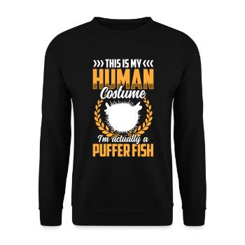 Just a puffer fish costume giant puffer fish - Unisex Sweatshirt - black - Front - Alina (178cm) & Michal (187cm)