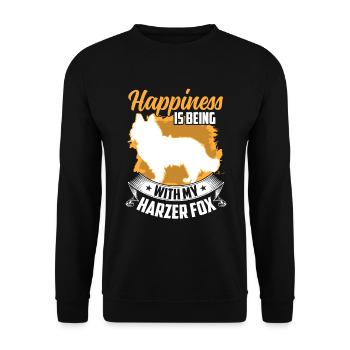 Harz fox makes you happy Herding fox - Unisex Sweatshirt - black - Front - Alina (178cm) & Michal (187cm)