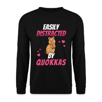 Distrait par le marsupial quokka Australie - Sweat-shirt Unisexe - noir - Devant - Alina (178cm) & Michal (187cm)