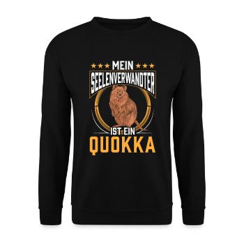 Quokka ist mein Seelenverwandter Beuteltier - Unisex Pullover - Schwarz - Vorne - Alina (178cm) & Michal (187cm)