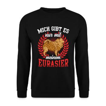 Gibt es nur mit Eurasier Spitz Eurasian Dog - Unisex Pullover - Schwarz - Vorne - Alina (178cm) & Michal (187cm)