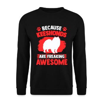 Wolfspitz is fantastic German Keeshond - Unisex Sweatshirt - black - Front - Alina (178cm) & Michal (187cm)