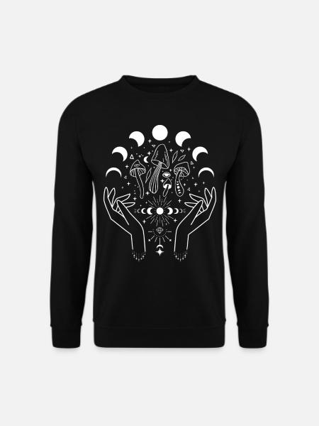 Boho Pilze Cottage Core Aesthetic Goblincore - Unisex Pullover - Schwarz