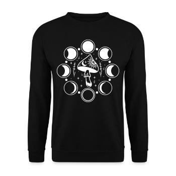 Boho Mushrooms Cottage Core Aesthetic Goblincore - Unisex Sweatshirt - black - Front - Alina (178cm) & Michal (187cm)