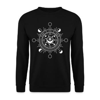 Boho Mushrooms Cottage Core Aesthetic Goblincore - Unisex Sweatshirt - black - Front - Alina (178cm) & Michal (187cm)