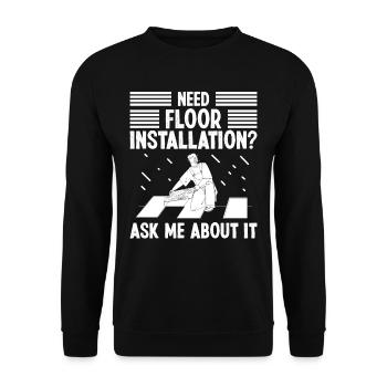 Floor installation for Men - Unisex Pullover - Schwarz - Vorne - Alina (178cm) & Michal (187cm)