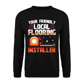 Your Flooring Installer - Unisex Pullover - Schwarz - Vorne - Alina (178cm) & Michal (187cm)