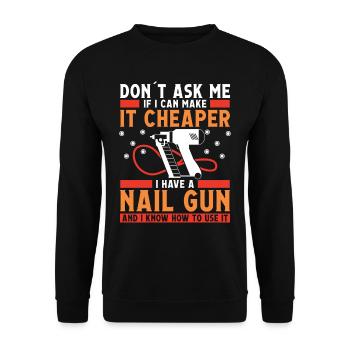 Dont ask me if I can make it cheaper, - Unisex Pullover - Schwarz - Vorne - Alina (178cm) & Michal (187cm)