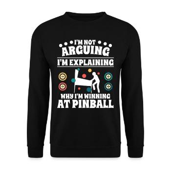 I'm not arguing, I'm explaining why I to - Unisex Pullover - Schwarz - Vorne - Alina (178cm) & Michal (187cm)