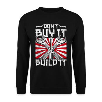 Motorsport Auto Tuning Don't Buy It Build It - Unisex Pullover - Schwarz - Vorne - Alina (178cm) & Michal (187cm)