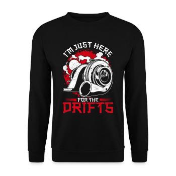 Motorsport Auto Tuning Just Here For The Drifts - Unisex Pullover - Schwarz - Vorne - Alina (178cm) & Michal (187cm)