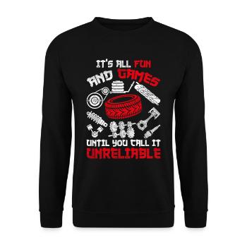 Motorsport Auto Tuning Automotive - Unisex Sweatshirt - black - Front - Alina (178cm) & Michal (187cm)
