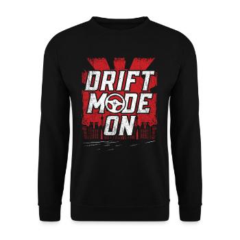 Drift Mode On Motorsport Auto Tuning Automotive - Unisex Sweatshirt - black - Front - Alina (178cm) & Michal (187cm)