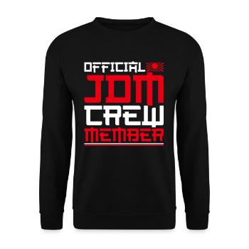 Official JDM Crew Member Motorsport Auto Tuning - Unisex Pullover - Schwarz - Vorne - Alina (178cm) & Michal (187cm)