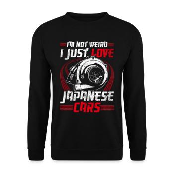 Motorsport Auto Tuning Japanese Domestic Market - Unisex Pullover - Schwarz - Vorne - Alina (178cm) & Michal (187cm)