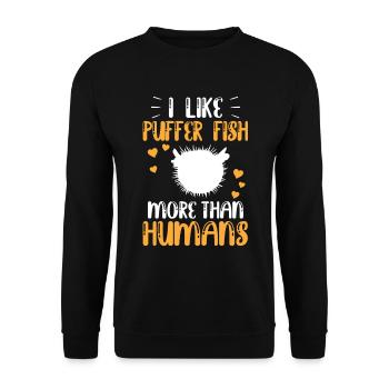 Le poisson-globe ressemble davantage à un poisson-globe géant - Sweat-shirt Unisexe - noir - Devant - Alina (178cm) & Michal (187cm)