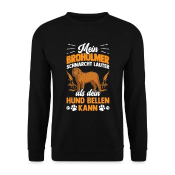 Broholmer schnarcht lauter Dänische Dogge - Unisex Pullover - Schwarz - Vorne - Alina (178cm) & Michal (187cm)