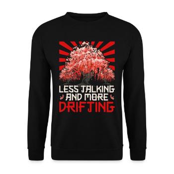 Motorsport Auto Tuning Less Talking More Drifting - Unisex Pullover - Schwarz - Vorne - Alina (178cm) & Michal (187cm)