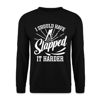I should have slapped it harder - Unisex Pullover - Schwarz - Vorne - Alina (178cm) & Michal (187cm)