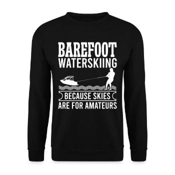 Barefoot Waterskiing because Skies are - Unisex Pullover - Schwarz - Vorne - Alina (178cm) & Michal (187cm)