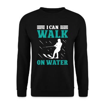 I can walk on Water - Unisex Sweatshirt - black - Front - Alina (178cm) & Michal (187cm)