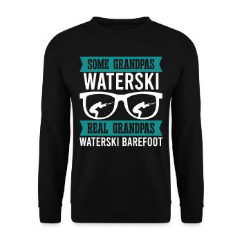 Barefoot Waterskiing Grandpa - Unisex Sweatshirt - black - Front - Alina (178cm) & Michal (187cm)