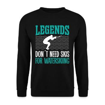 Don't need skis for waterskiing - Unisex Pullover - Schwarz - Vorne - Alina (178cm) & Michal (187cm)