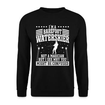 Barefoot Waterskiing - Unisex Sweatshirt - black - Front - Alina (178cm) & Michal (187cm)