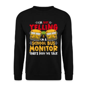 Schulbusfahrer Busfahrer Busbegleiter - Unisex Pullover - Schwarz - Vorne - Alina (178cm) & Michal (187cm)