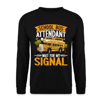 Schulbusfahrer Busfahrer Busbegleiter - Unisex Pullover - Schwarz - Vorne - Alina (178cm) & Michal (187cm)