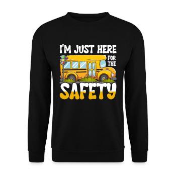 Busbegleiter Schulbusfahrer - Unisex Pullover - Schwarz - Vorne - Alina (178cm) & Michal (187cm)