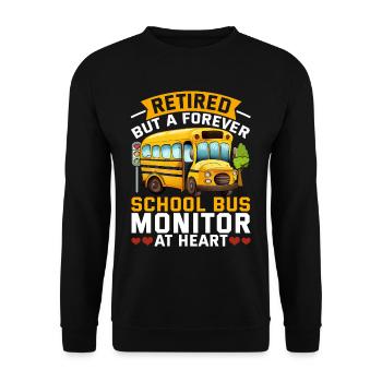 Schulbusfahrer Busfahrer Busbegleiter - Unisex Pullover - Schwarz - Vorne - Alina (178cm) & Michal (187cm)