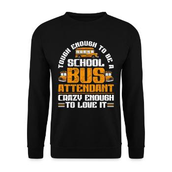 Schulbusfahrer Busfahrer Busbegleiter - Unisex Pullover - Schwarz - Vorne - Alina (178cm) & Michal (187cm)