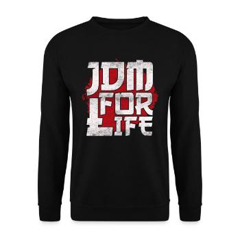 JDM For Life Motorsport Auto Tuning Automotive - Unisex Sweatshirt - black - Front - Alina (178cm) & Michal (187cm)