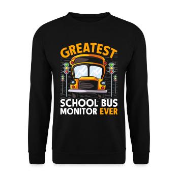 Schulbusfahrer Busfahrer Busbegleiter - Unisex Pullover - Schwarz - Vorne - Alina (178cm) & Michal (187cm)